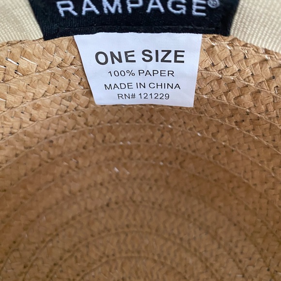 Rampage Sunhat  wide Brim w zig zag trim & cute bow straw - Picture 6 of 6